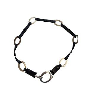 Lake Shore Drive Black & Silver Metal Circle Link Belt Adjustable 38 Inches